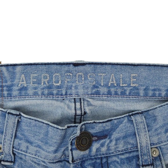 Aeropostale Driggs Slim Boot Cut Jeans Mens 30 x 30 Distressed Destroyed Denim - Picture 7 of 8